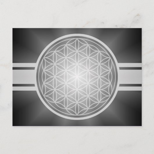 Flower of Life / Blume des Lebens – 白い透明。 ポストカード (正面)