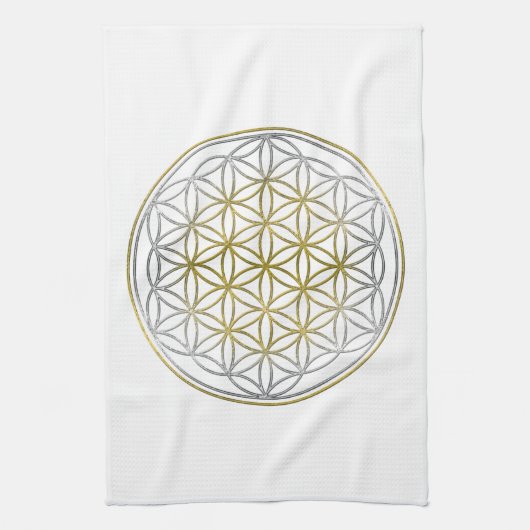 FLOWER OF LIFE / Blume des Lebens - BiColor キッチンタオル (縦)