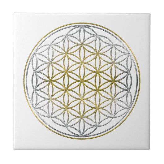 FLOWER OF LIFE / Blume des Lebens - BiColor タイル (正面)