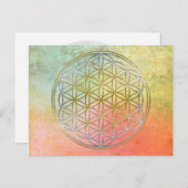 FLOWER OF LIFE / Blume des Lebens - BiColor ポストカード (正面/裏面)