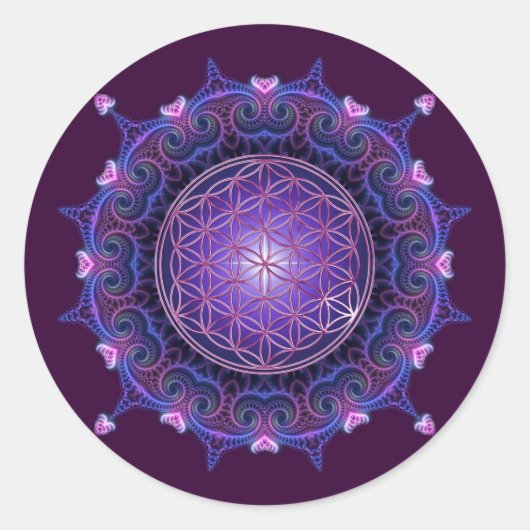 FLOWER OF LIFE / Blume des Lebens - Mandala I ラウンドシール (正面)