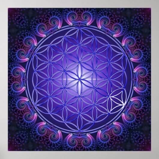 FLOWER OF LIFE / Blume des Lebens Mandala I Square ポスター (正面)