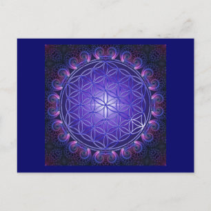FLOWER OF LIFE / Blume des Lebens Mandala I Square ポストカード