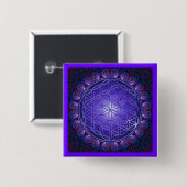 FLOWER OF LIFE / Blume des Lebens Mandala I Square 缶バッジ (正面&裏面)