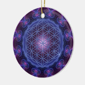 FLOWER OF LIFE/Blume des Lebens Mandala II Square セラミックオーナメント (左)