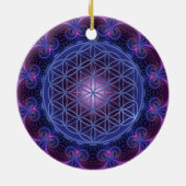 FLOWER OF LIFE/Blume des Lebens Mandala II Square セラミックオーナメント (裏面)