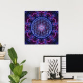 FLOWER OF LIFE/Blume des Lebens Mandala II Square ポスター (ホームオフィス)