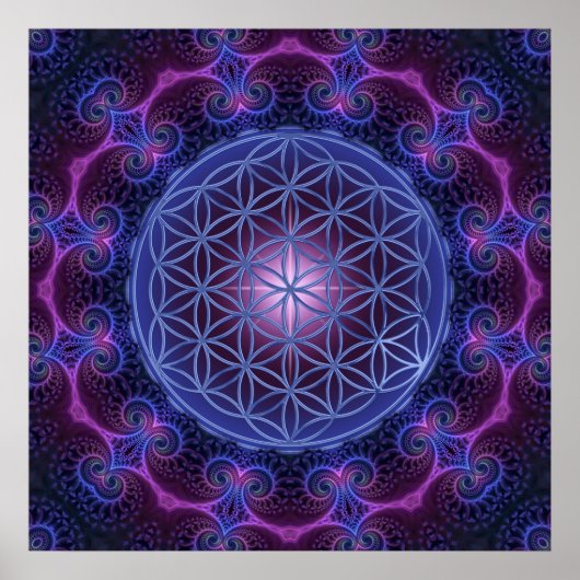 FLOWER OF LIFE/Blume des Lebens Mandala II Square ポスター (正面)