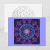 FLOWER OF LIFE/Blume des Lebens Mandala II Square ポストカード (正面/裏面)