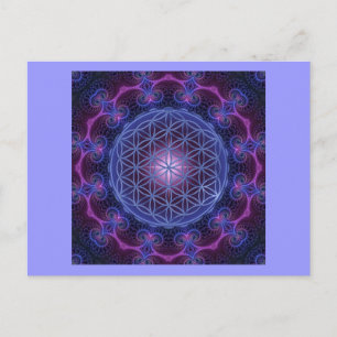 FLOWER OF LIFE/Blume des Lebens Mandala II Square ポストカード