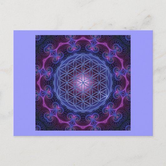 FLOWER OF LIFE/Blume des Lebens Mandala II Square ポストカード (正面)