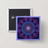 FLOWER OF LIFE/Blume des Lebens Mandala II Square 缶バッジ (正面&裏面)
