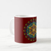 FLOWER OF LIFE / Blume des Lebens - Mandala III コーヒーマグカップ (正面左)
