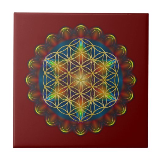 FLOWER OF LIFE / Blume des Lebens - Mandala III タイル (正面)