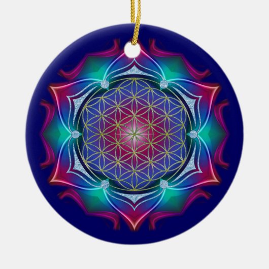 FLOWER OF LIFE / Blume des Lebens - Mandala IV セラミックオーナメント (正面)