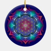 FLOWER OF LIFE / Blume des Lebens - Mandala IV セラミックオーナメント (裏面)