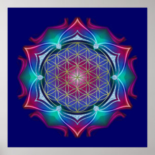 FLOWER OF LIFE / Blume des Lebens - Mandala IV ポスター