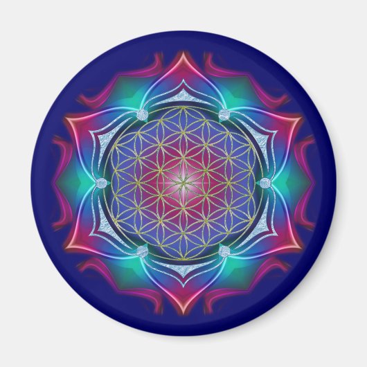 FLOWER OF LIFE / Blume des Lebens - Mandala IV マグネット (正面)