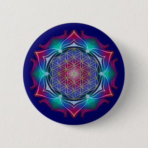 FLOWER OF LIFE / Blume des Lebens - Mandala IV 缶バッジ