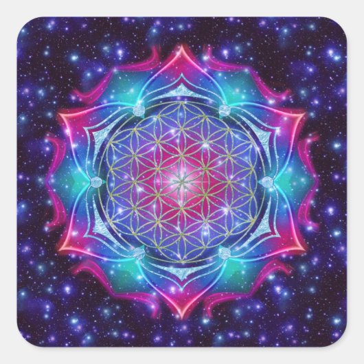 FLOWER OF LIFE/Blume des Lebens Mandala IV Square スクエアシール (正面)