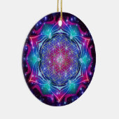 FLOWER OF LIFE/Blume des Lebens Mandala IV Square セラミックオーナメント (右)