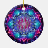 FLOWER OF LIFE/Blume des Lebens Mandala IV Square セラミックオーナメント (裏面)
