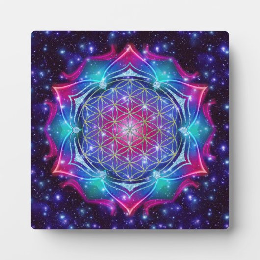 FLOWER OF LIFE/Blume des Lebens Mandala IV Square フォトプラーク (正面)