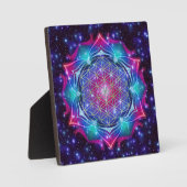 FLOWER OF LIFE/Blume des Lebens Mandala IV Square フォトプラーク (正面)