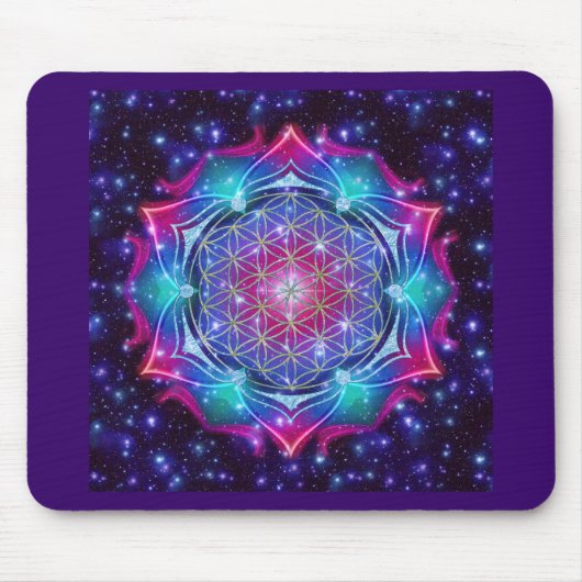 FLOWER OF LIFE/Blume des Lebens Mandala IV Square マウスパッド (正面)
