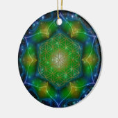 FLOWER OF LIFE/Blume des Lebens Mandala V Square セラミックオーナメント (左)