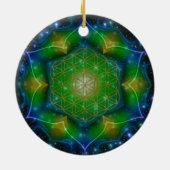 FLOWER OF LIFE/Blume des Lebens Mandala V Square セラミックオーナメント (裏面)