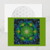 FLOWER OF LIFE/Blume des Lebens Mandala V Square ポストカード (正面/裏面)