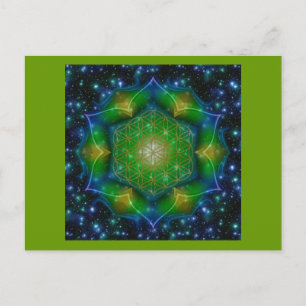 FLOWER OF LIFE/Blume des Lebens Mandala V Square ポストカード