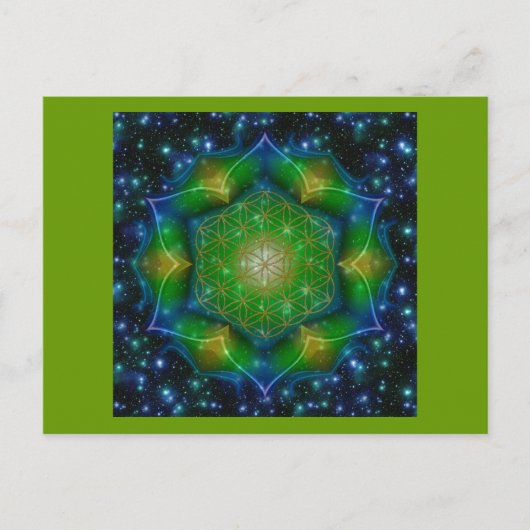 FLOWER OF LIFE/Blume des Lebens Mandala V Square ポストカード (正面)