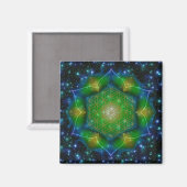 FLOWER OF LIFE/Blume des Lebens Mandala V Square マグネット (正面/裏面)
