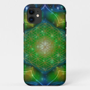 FLOWER OF LIFE/Blume des Lebens Mandala V Square iPhone 11 ケース