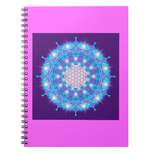 FLOWER OF LIFE/Blume des Lebens Stars Mandala ノートブック (正面)