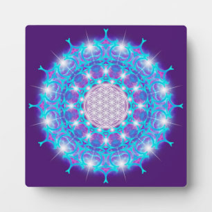 FLOWER OF LIFE/Blume des Lebens Stars Mandala フォトプラーク