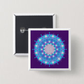 FLOWER OF LIFE/Blume des Lebens Stars Mandala 缶バッジ (正面&裏面)