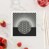 Flower Of Life / Blume des Lebens - white rays II スタンダードカクテルナプキン (インサイチュ)