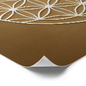 Flower of Life Bronzeホワイト・ポスター ポスター (角)