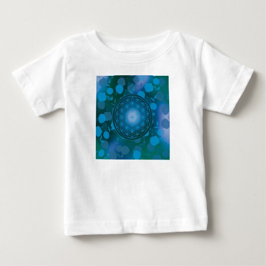 flower of life, chakra,zen,sacred geometric, ベビーTシャツ (正面)