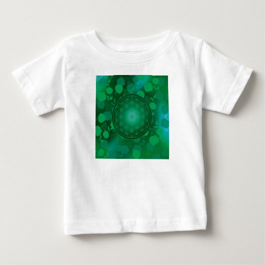 flower of life, chakra,zen,sacred geometric, purif ベビーTシャツ (正面)