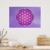 Flower of Life - Crown Chakra ポスター (キッチン)
