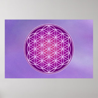 Flower of Life - Crown Chakra ポスター