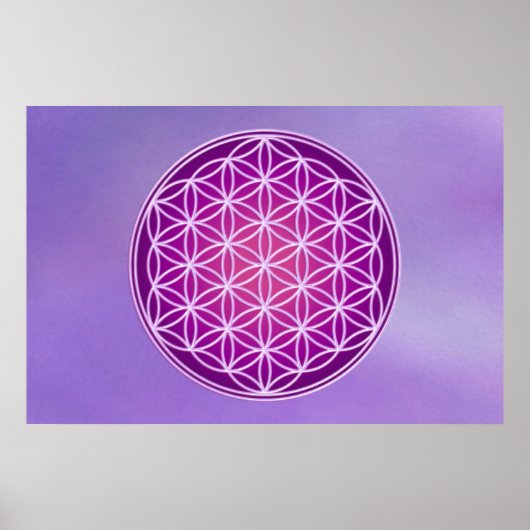 Flower of Life - Crown Chakra ポスター (正面)