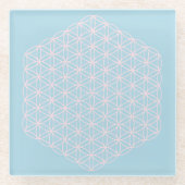 flower of life energy feminine masculine chacra ガラスコースター (正面)