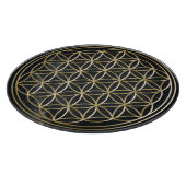 Flower of Life Golden Crystal Grid in Cosmos カッティングボード (角)