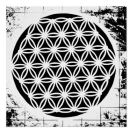 Flower of Life Grunge ポスター