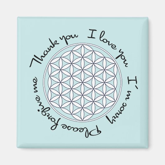 Flower of Life Ho'oponopono Magnet マグネット (正面)